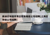 杨浦区块链开发公司有哪些公司招聘[上海区块链公司招聘]